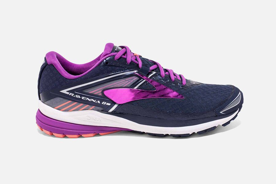 Brooks Ravenna 8 Womens UK - Road Running Shoes - Navy/Purple 402-WHRPGY